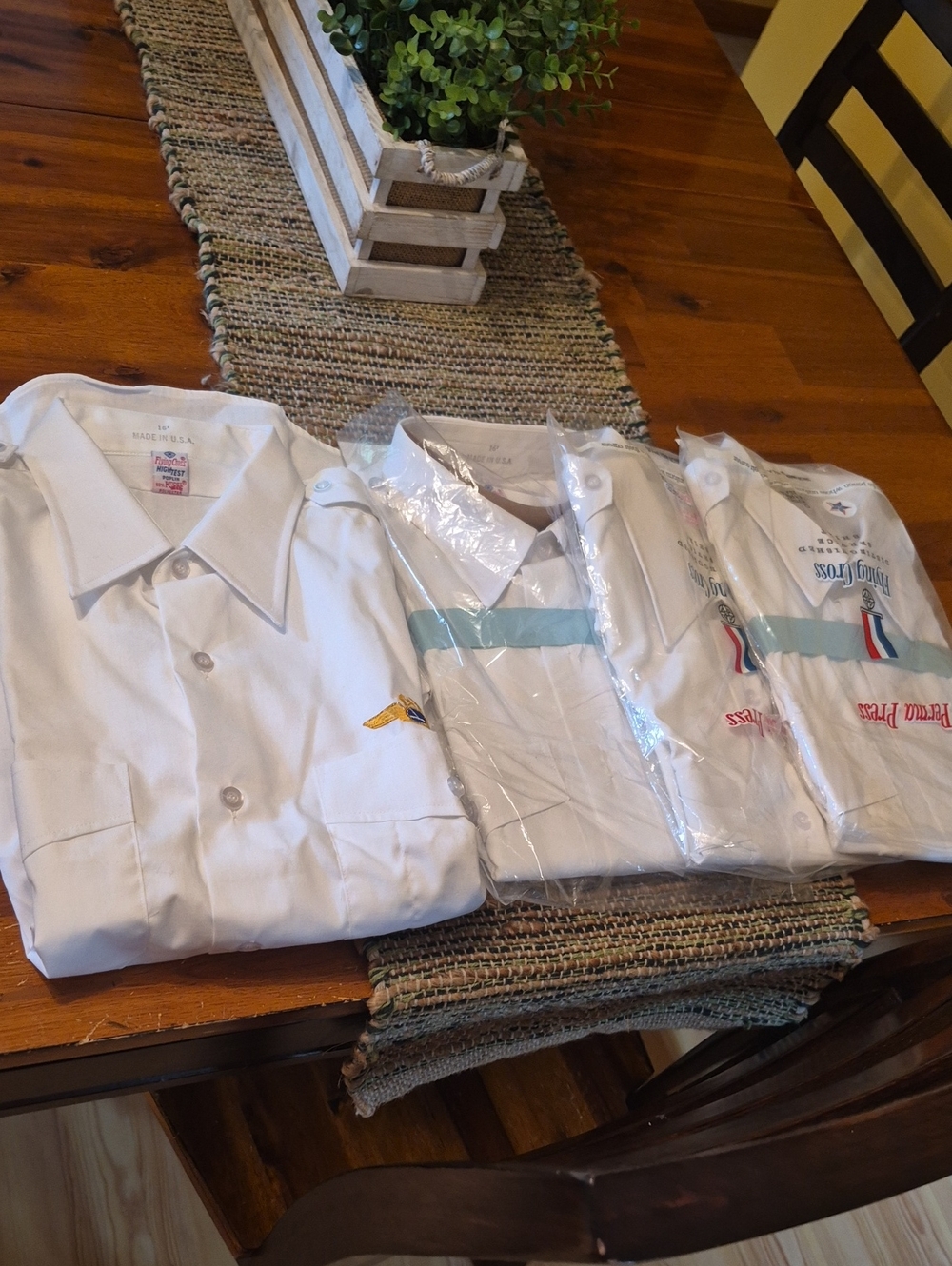 Vintage Flying Cross Pilot Dress Shirts New! 4 Total